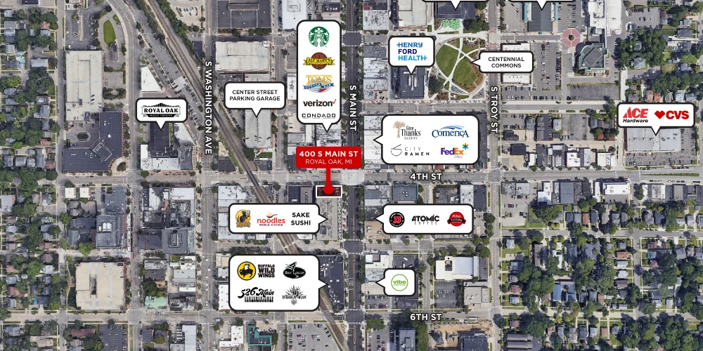 9,000 SF Office & Retail Building | Downtown Royal Oak, MI