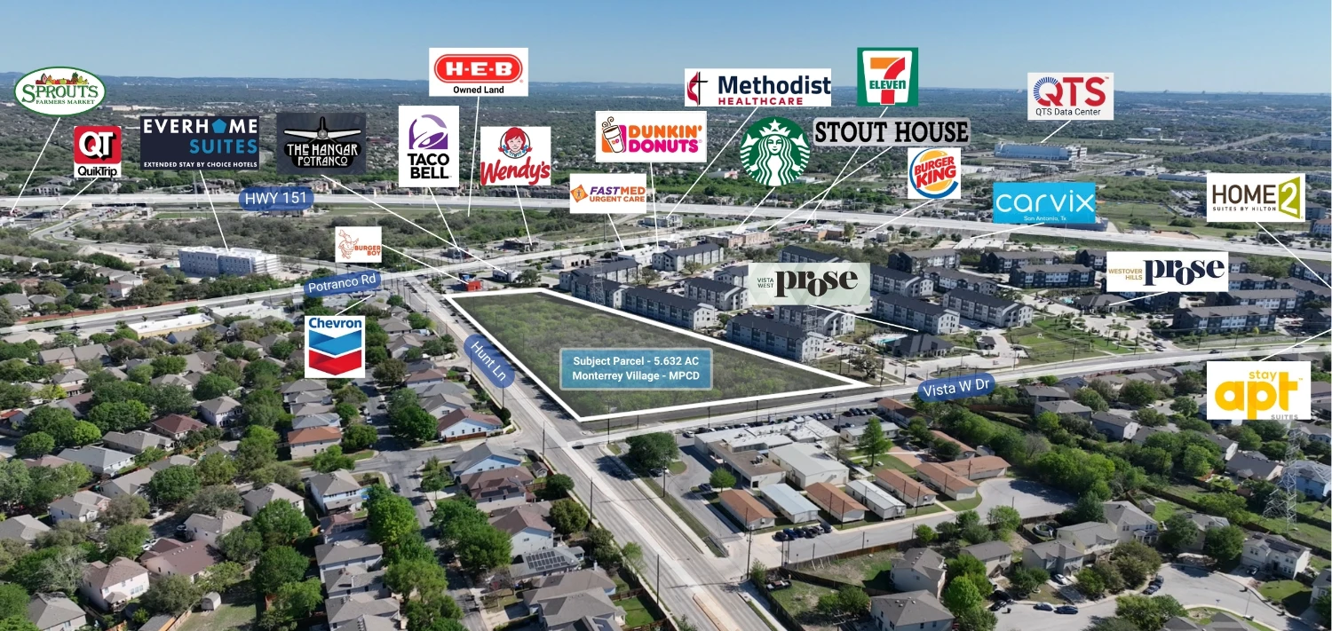 5.6 AC Corner Site | Hunt Ln & Vista West | Owner Financing & Build-to-Suit