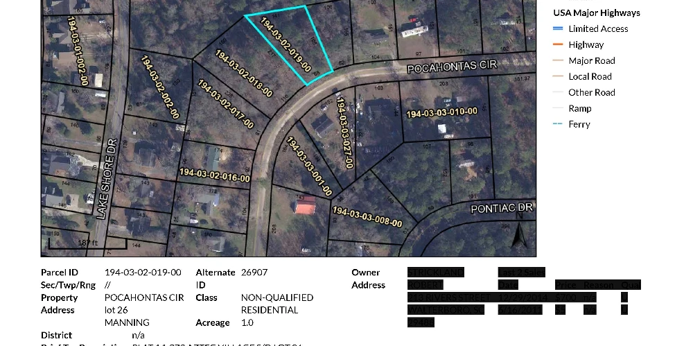 Pocahontas Circle Tract Near Lakes & Recreation - Close to Santee and Interstate I-95 w/ Possible Casino to Come