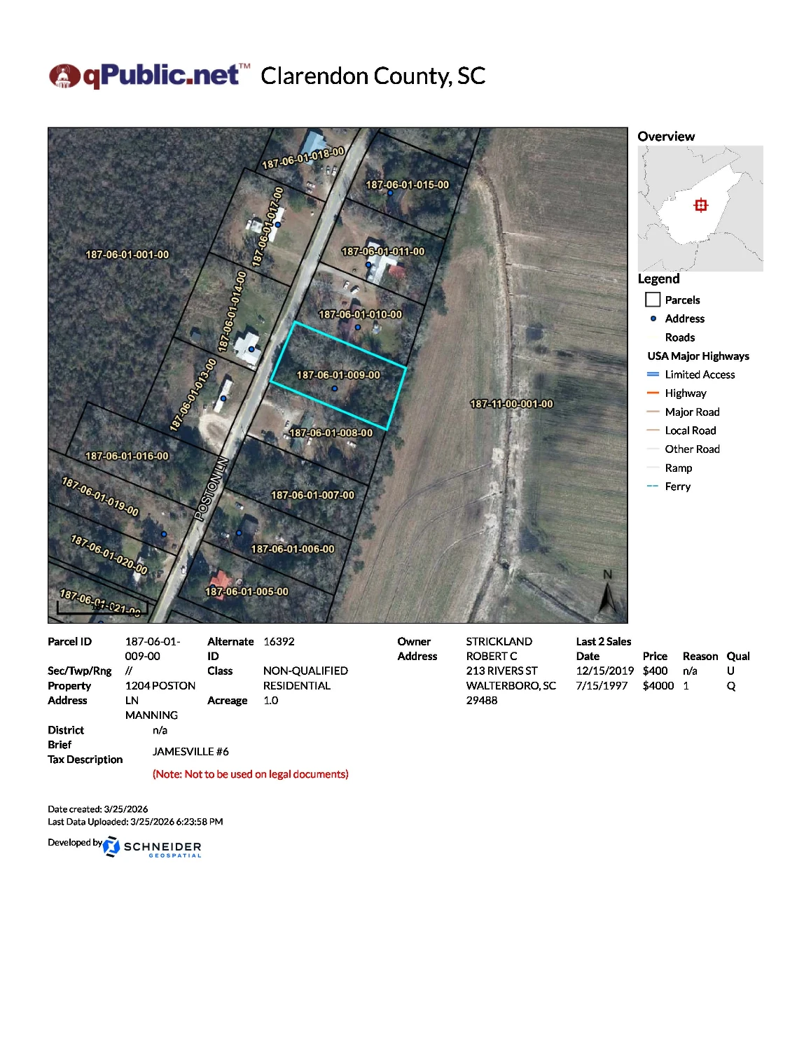 NEAR LAKE MARION MHP LAND HOME SALE CAPACITY OR WORKFORCE HOUSING UTILIZATION , Clarendon County, SC 29102