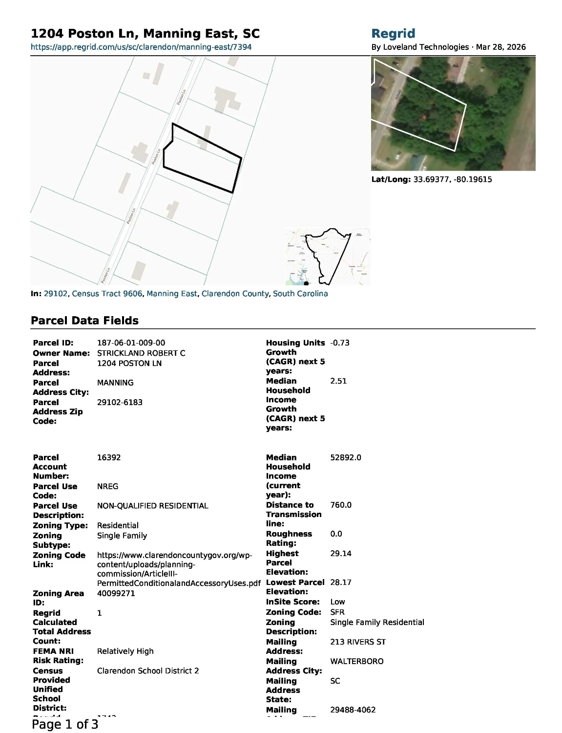 NEAR LAKE MARION MHP LAND HOME SALE CAPACITY OR WORKFORCE HOUSING UTILIZATION , Clarendon County, SC 29102