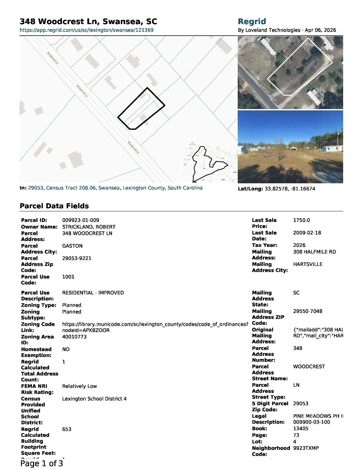 Lexington, SC Neighborhood Site to Use Existing Structure Or Build Workforce Housing