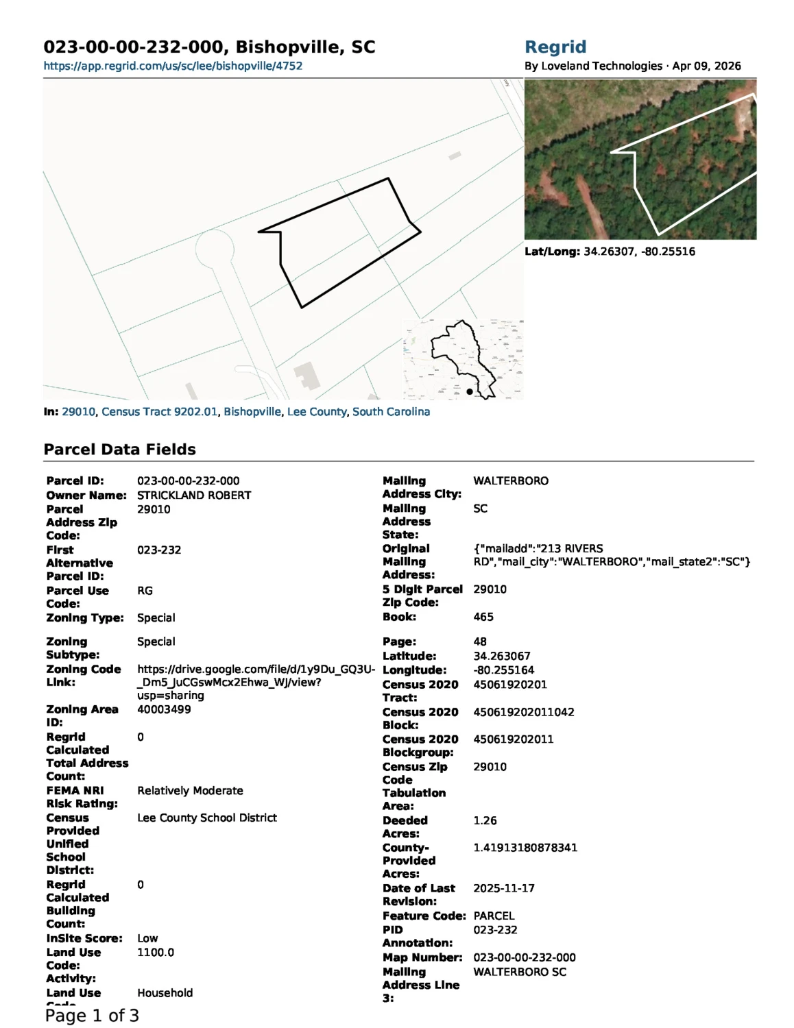 Strong Workforce Housing Site Opportunity Zone Bishopville, SC 1.26 Acres