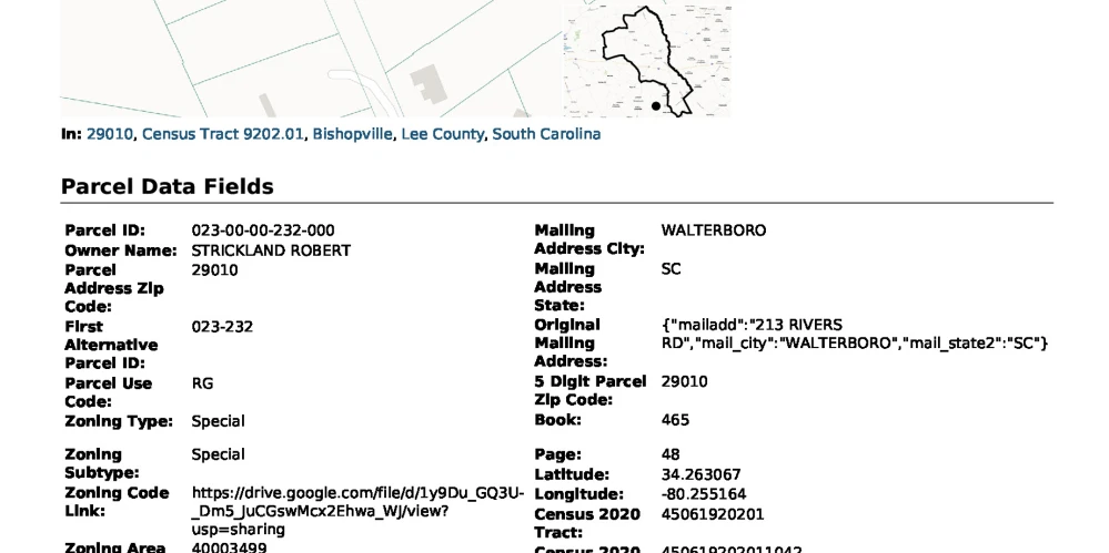 Strong Workforce Housing Site Opportunity Zone Bishopville, SC 1.26 Acres