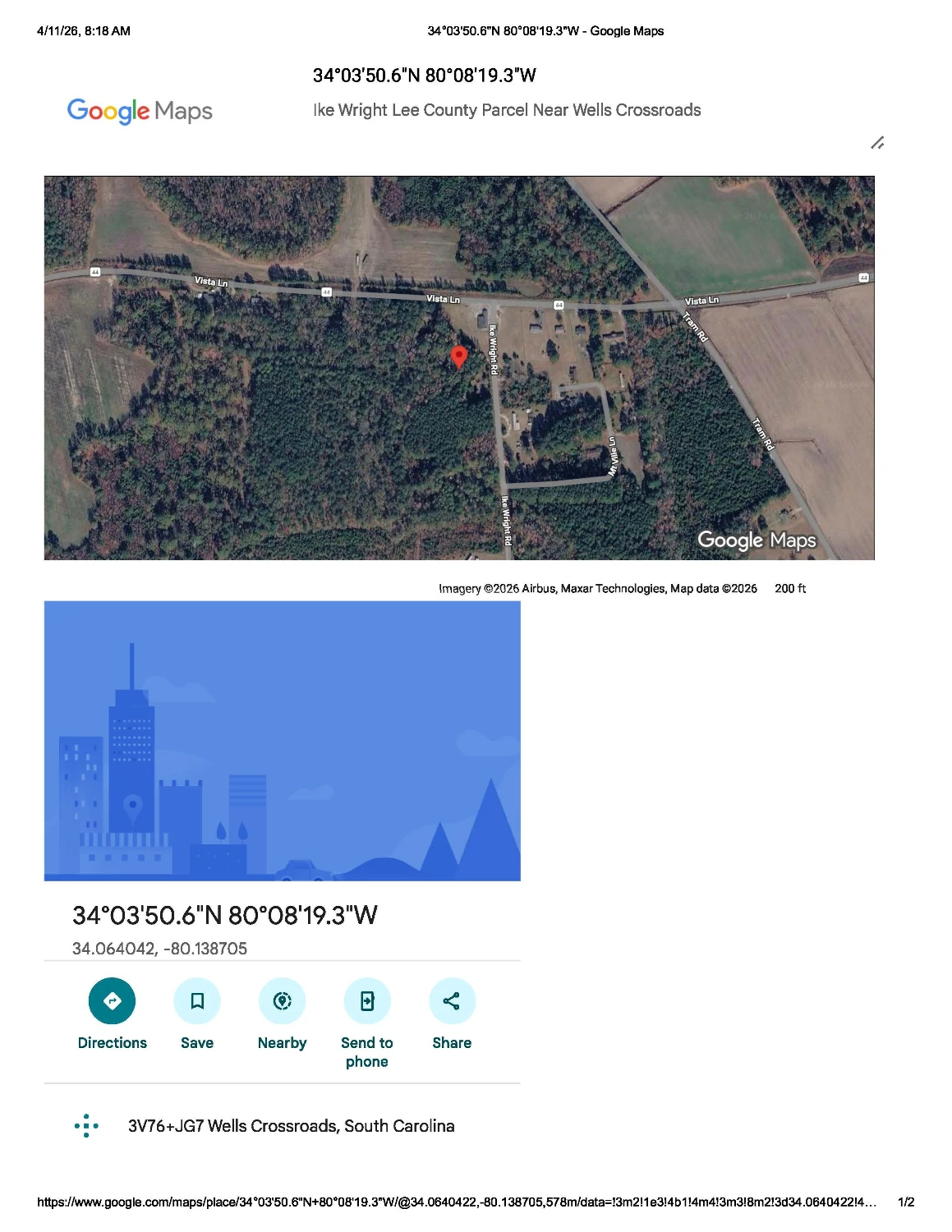 Stellar Workforce Housing Site Opportunity Zone Lynchburg, SC Footprint