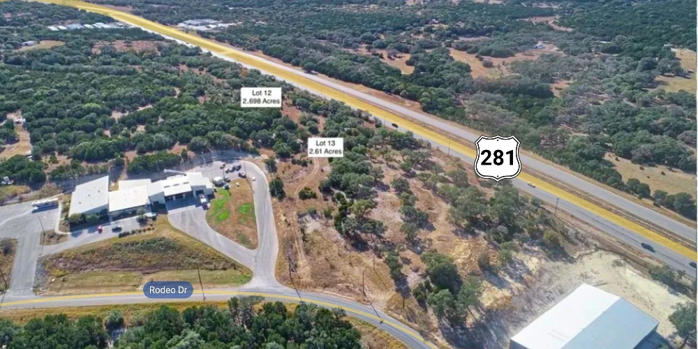 Lots 12 & 13 Rodeo Dr | 5.28 AC | C-2 Zoned | HWY 281 Visibility | Bulverde Corridor