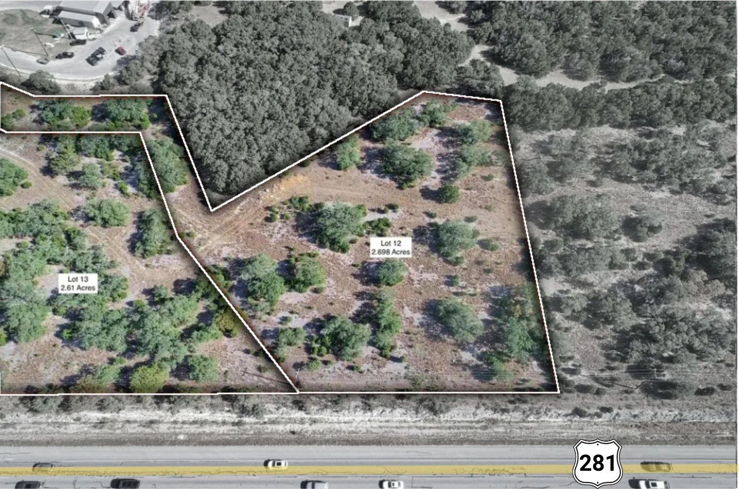 Lots 12 & 13 Rodeo Dr | 5.28 AC | C-2 Zoned | HWY 281 Visibility | Bulverde Corridor