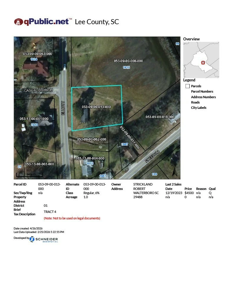 Workforce, Modular, AG Worker Housing Site Well Situated To Maximize 1 Acre Lee County