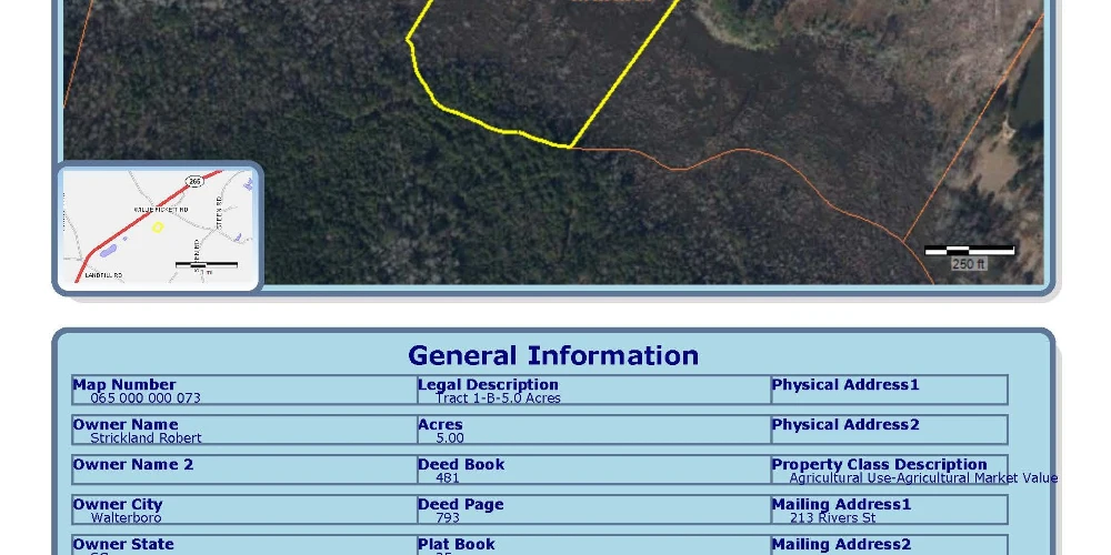 Five Acre Recreational Footprint With Black Creek running through it, with possible fishing and/or camping.