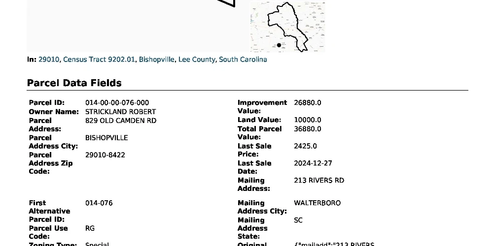 Strong Workforce Housing Site or Keep Current Building | Opportunity Zone Bishopville, SC  2.523 Acres