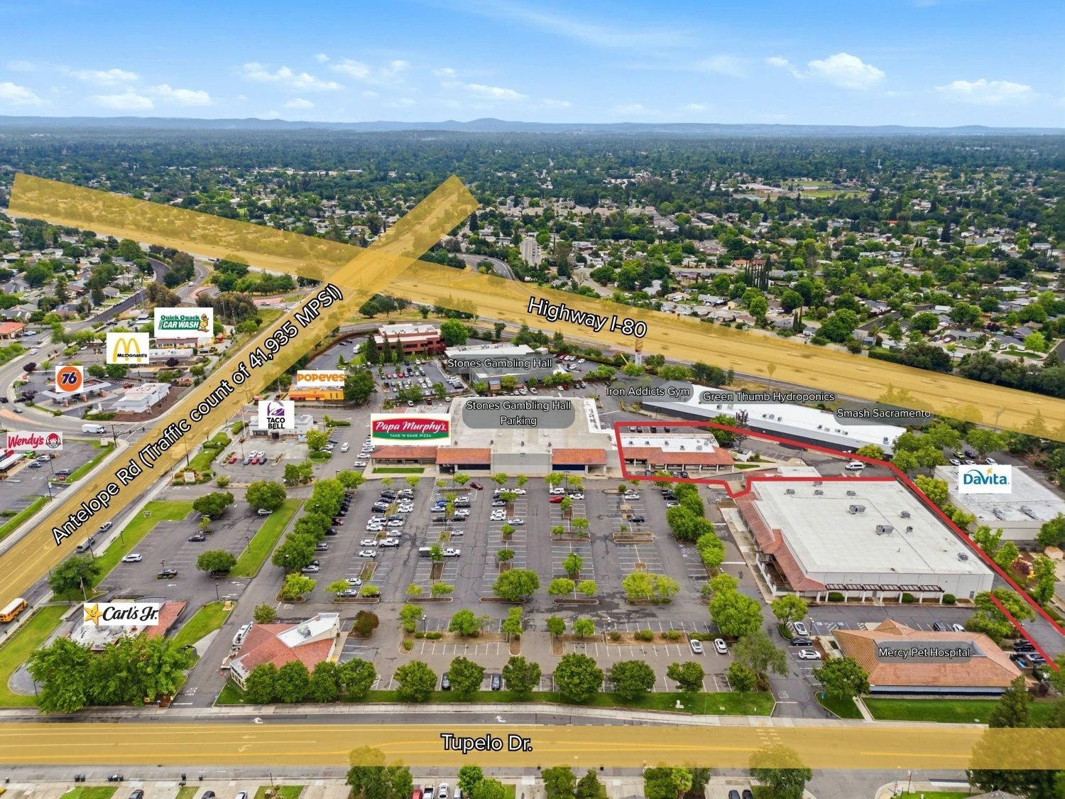 Value Add Strip Center with Cell Tower