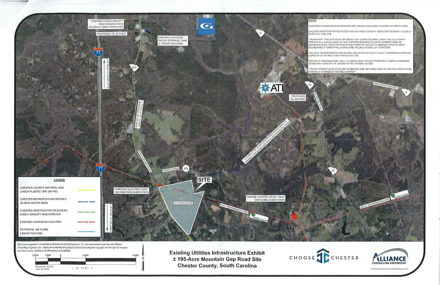 Massive Interstate I-77 Corridor 195-Acre Confluence of Deliverables Site
