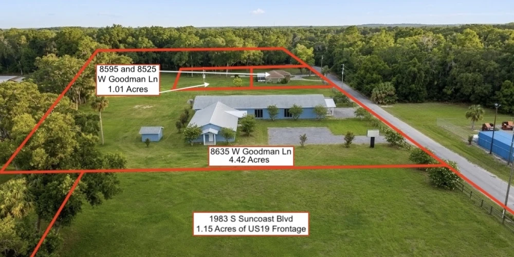 Seller Financing | 6.58-Acre / 8,180 SF on US-19 | Sale or Lease