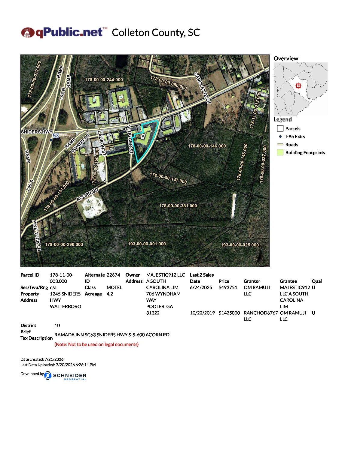 SC Interstate I-95 Corridor Centric Dominance w/ 4.2 AC Intermodal/IOS/Workforce Housing Site at I-95 Exit 53 - IICD Zoned