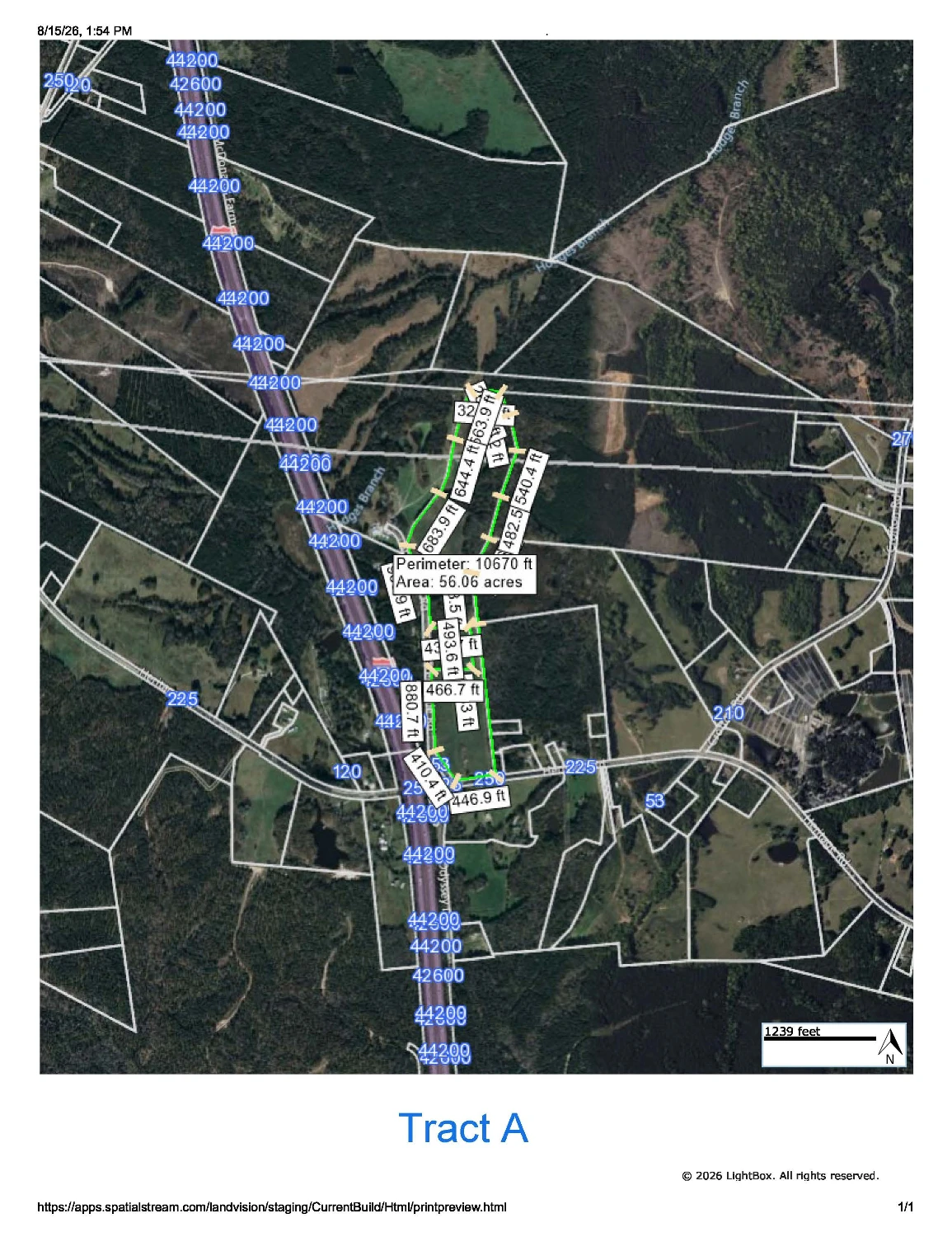 209.563 Acres Adjacent to and on the I-77 Interstate Corridor 40 Minutes South of Charlotte w/ 5 MWs Now Developable Tract