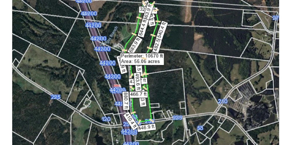 209.563 Acres Adjacent to and on the I-77 Interstate Corridor 40 Minutes South of Charlotte w/ 5 MWs Now Developable Tract
