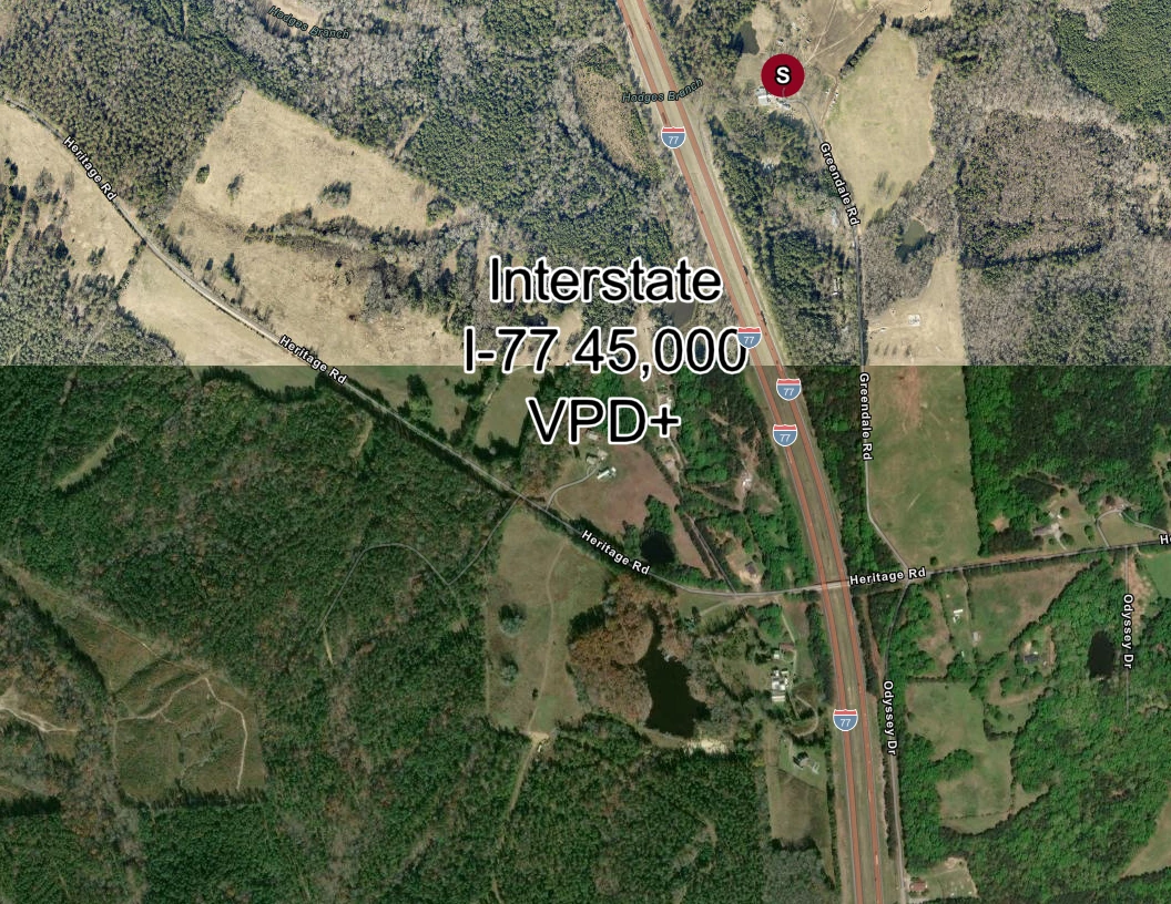 209.563 Acres Adjacent to and on the I-77 Interstate Corridor 40 Minutes South of Charlotte w/ 5 MWs Now Developable Tract