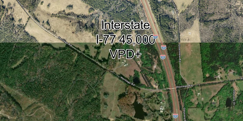 209.563 Acres Adjacent to and on the I-77 Interstate Corridor 40 Minutes South of Charlotte w/ 5 MWs Now Developable Tract