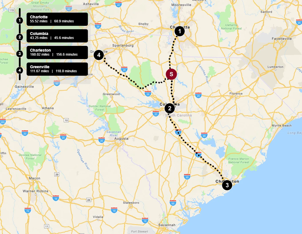 209.563 Acres Adjacent to and on the I-77 Interstate Corridor 40 Minutes South of Charlotte w/ 5 MWs Now Developable Tract