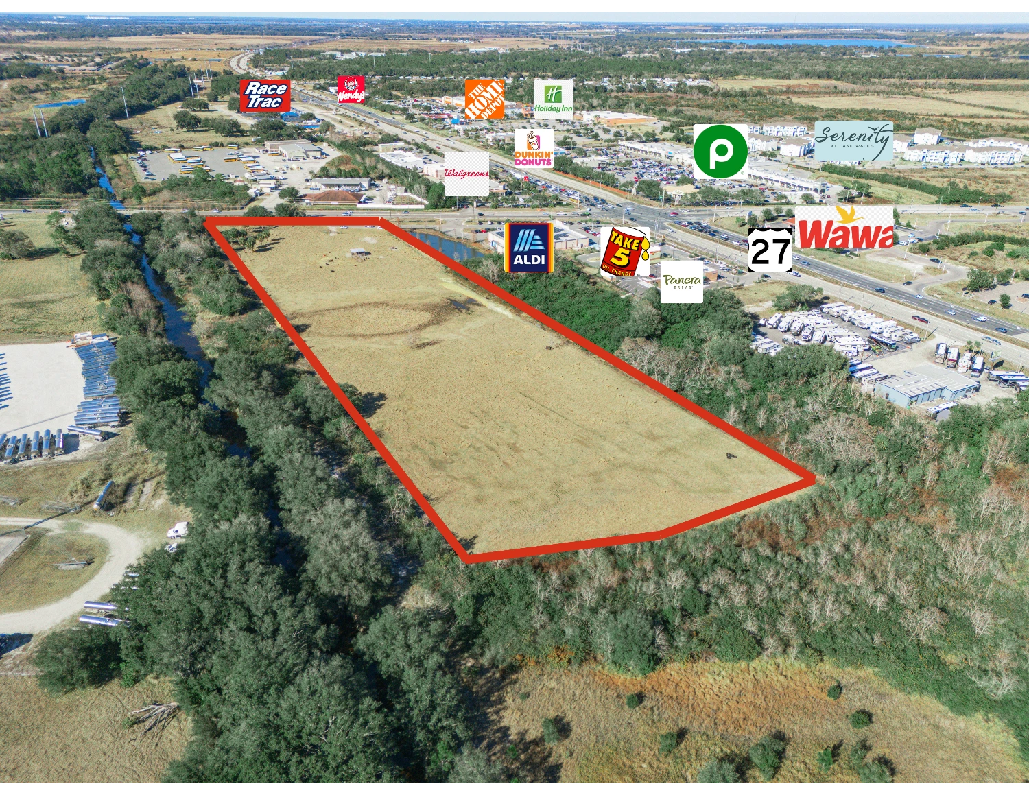 9± Acre Commercial Site Adjacent to ALDI | Signalized Corner Access | Lake Wales, FL