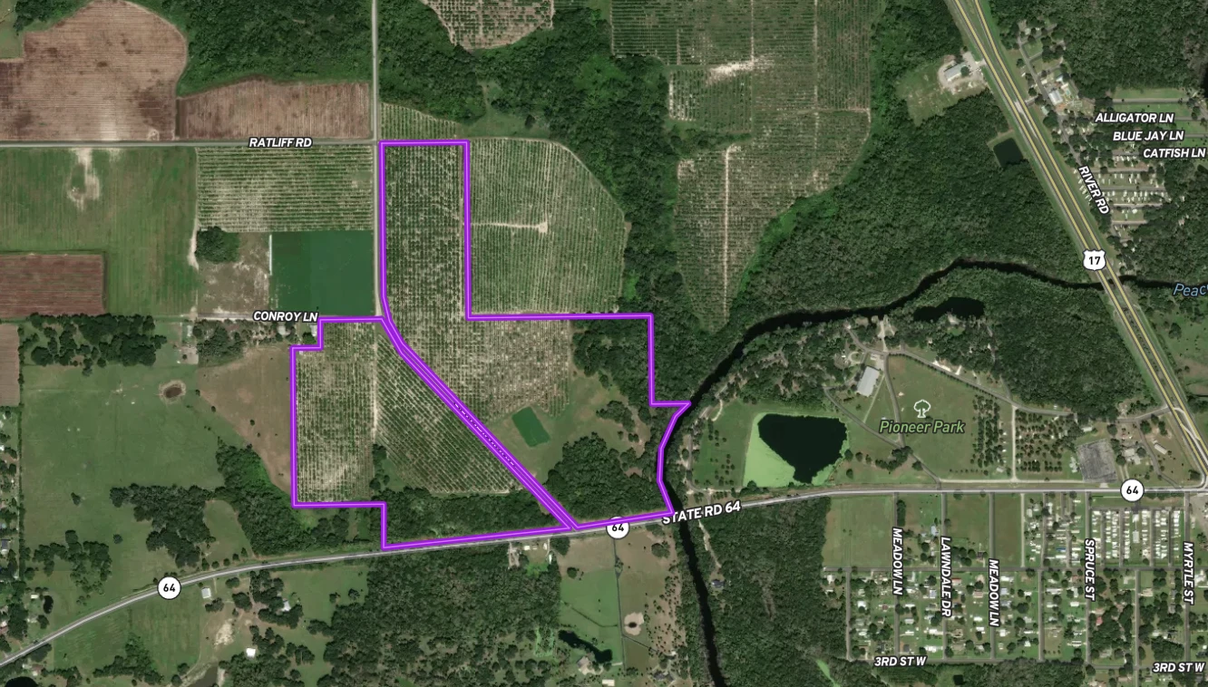 Peace River Mixed-Use Development Tract — 114± Acres | 18± AC Commercial | 2,179′ on SR-64