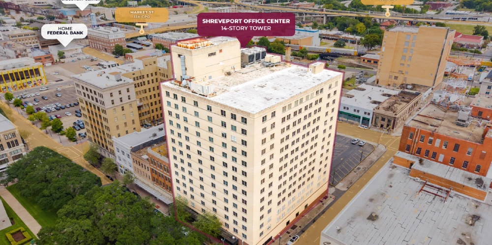 300K SF Office | Resi Conversion Potential + Tax Credits | Shreveport CBD