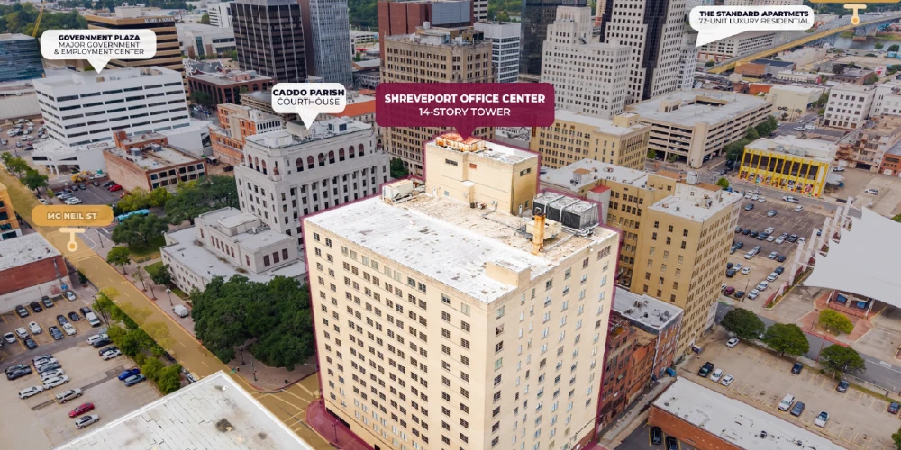 300K SF Office | Resi Conversion Potential + Tax Credits | Shreveport CBD