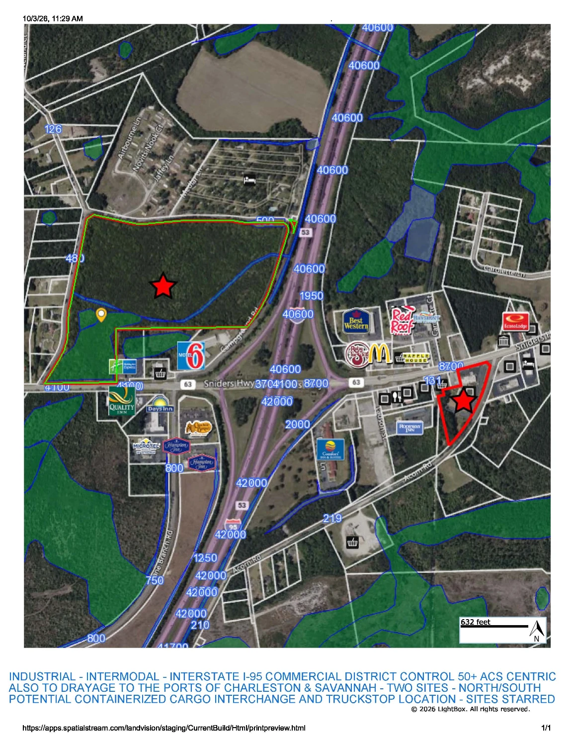 SC Interstate I-95 Corridor Centric 49.8 AC Industrial/Distribution/IOS at I-95 Exit 53 | SUBDIVIDABLE - IICD ZONED