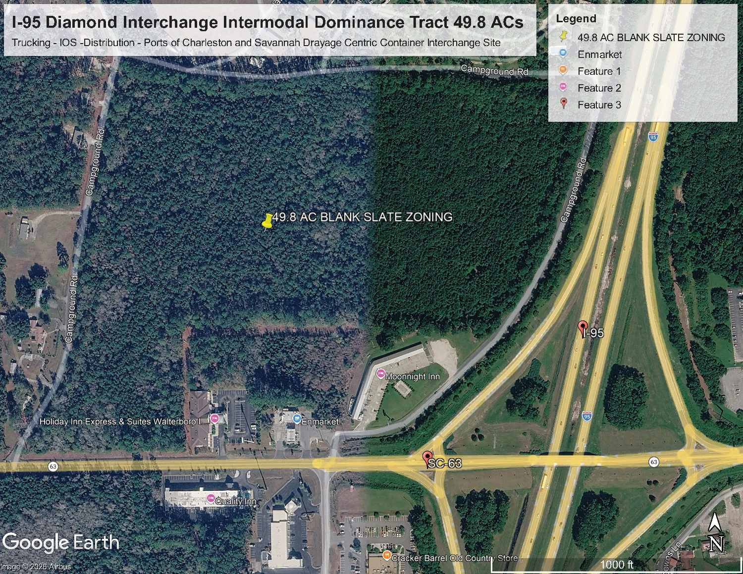 SC Interstate I-95 Corridor Centric 49.8 AC Industrial/Distribution/IOS at I-95 Exit 53 | SUBDIVIDABLE - IICD ZONED