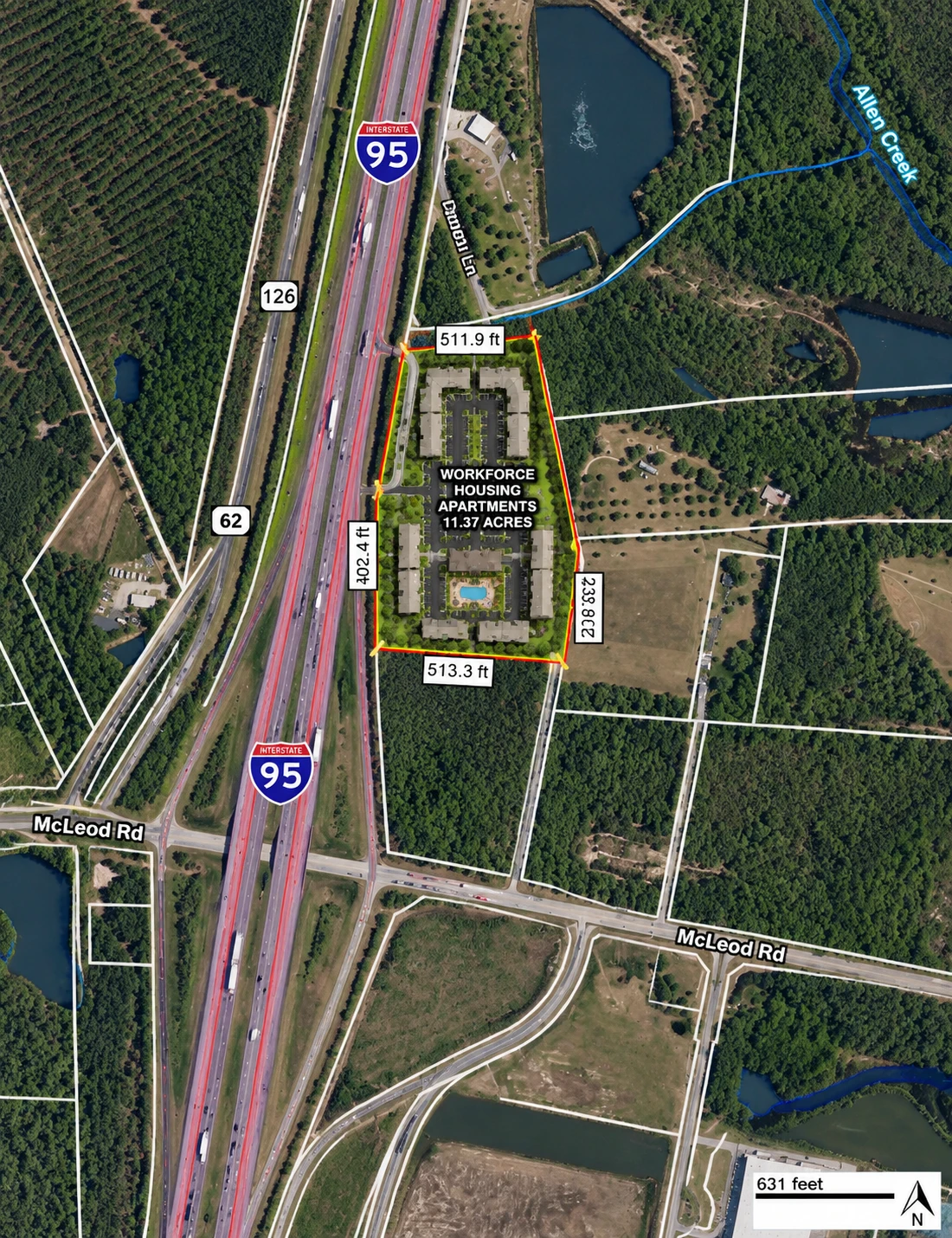 INTERSTATE 1-95 EXIT 62 | 11.37 ACs / TRUCKING INTERCHANGE SITE | OPPORTUNITY ZONE