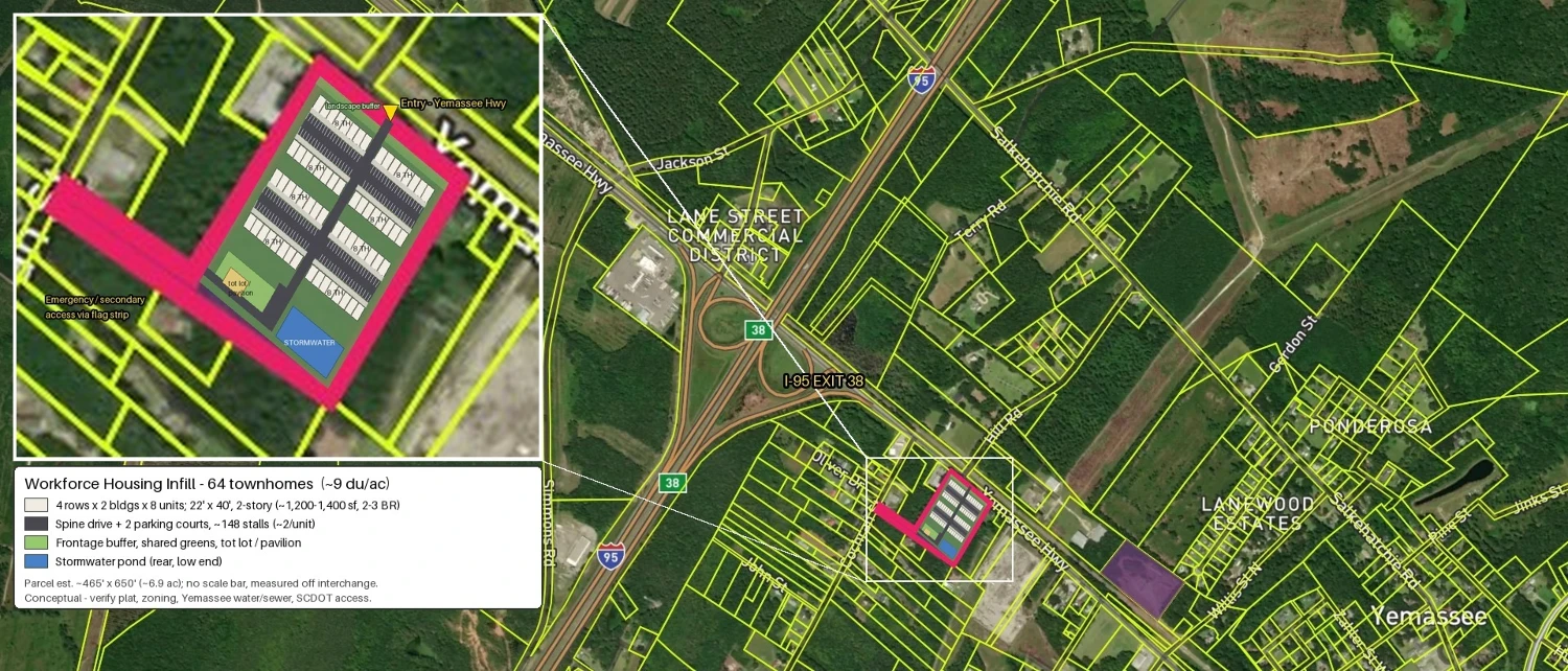 Intermodal Interchange Site - I-95 & CSX Rail Centric by 1 Minute - Workforce Housing - Onward Ports of Savannah and Charleston