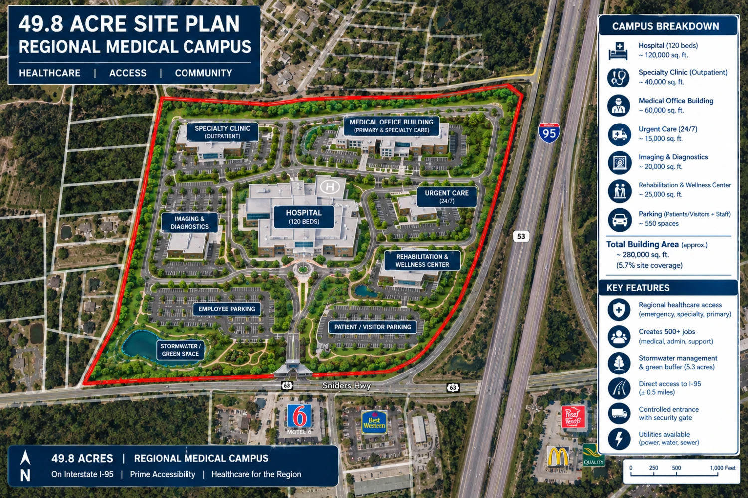 SC Interstate I-95 Corridor Centric 49.8 AC Industrial/Distribution/IOS at I-95 Exit 53 | SUBDIVIDABLE - IICD ZONED