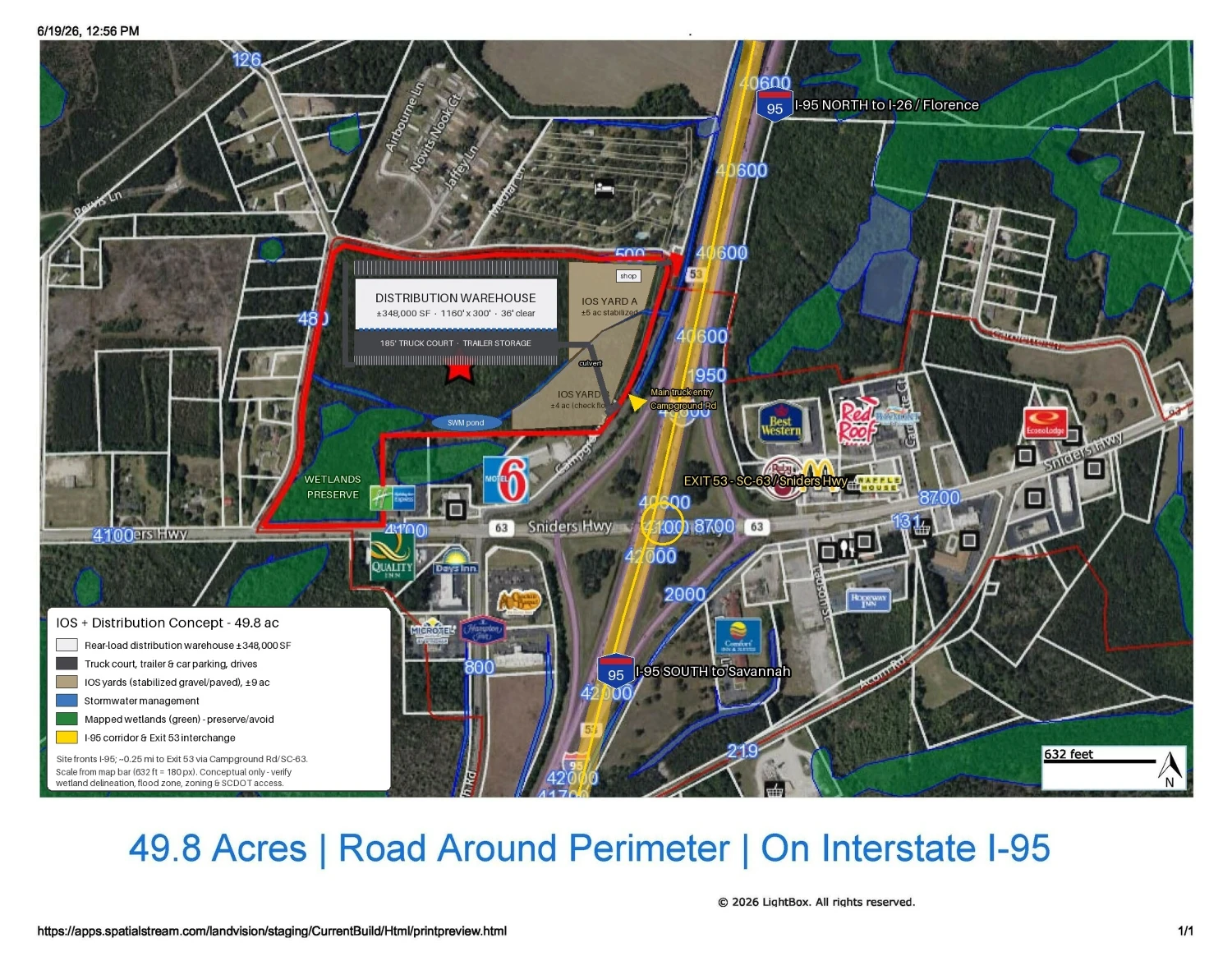 SC Interstate I-95 Corridor Centric 49.8 AC Industrial/Distribution/IOS at I-95 Exit 53 | SUBDIVIDABLE - IICD ZONED