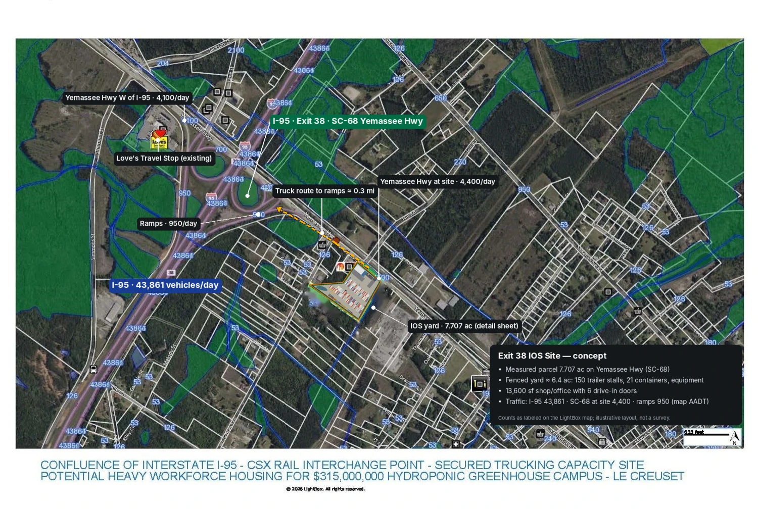 Intermodal Interchange Site - I-95 & CSX Rail Centric by 1 Minute - Workforce Housing - Onward Ports of Savannah and Charleston