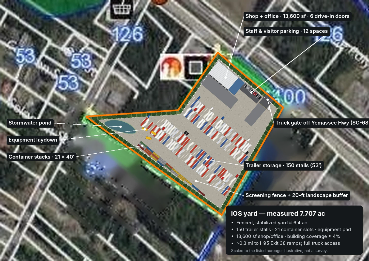 Intermodal Interchange Site - I-95 & CSX Rail Centric by 1 Minute - Workforce Housing - Onward Ports of Savannah and Charleston