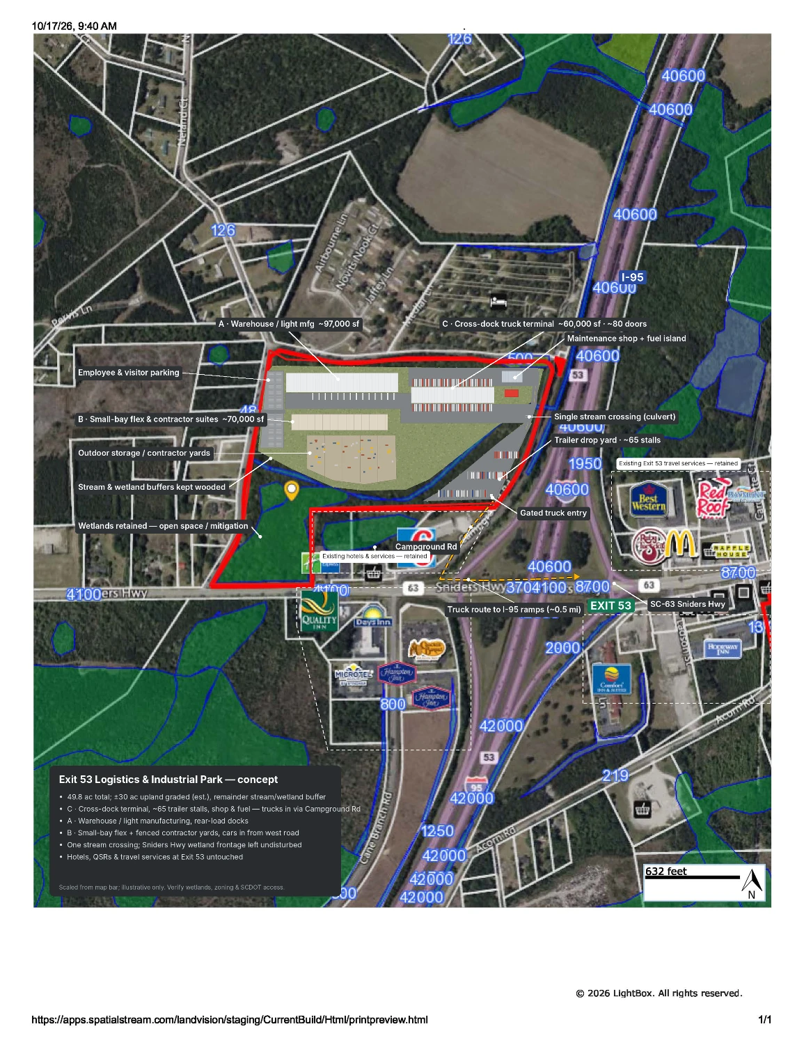 SC Interstate I-95 Corridor Centric 49.8 AC Industrial/Distribution/IOS at I-95 Exit 53 | SUBDIVIDABLE - IICD ZONED