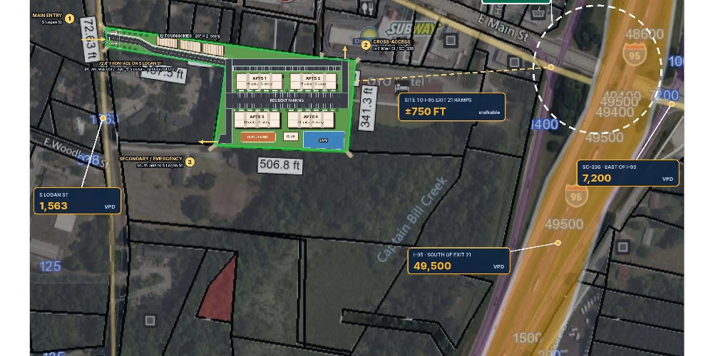 Multi-Phased 4.87 AC I-95 Corridor Centric - IOS - Intermodal - Multifamily - Medical - Development Site