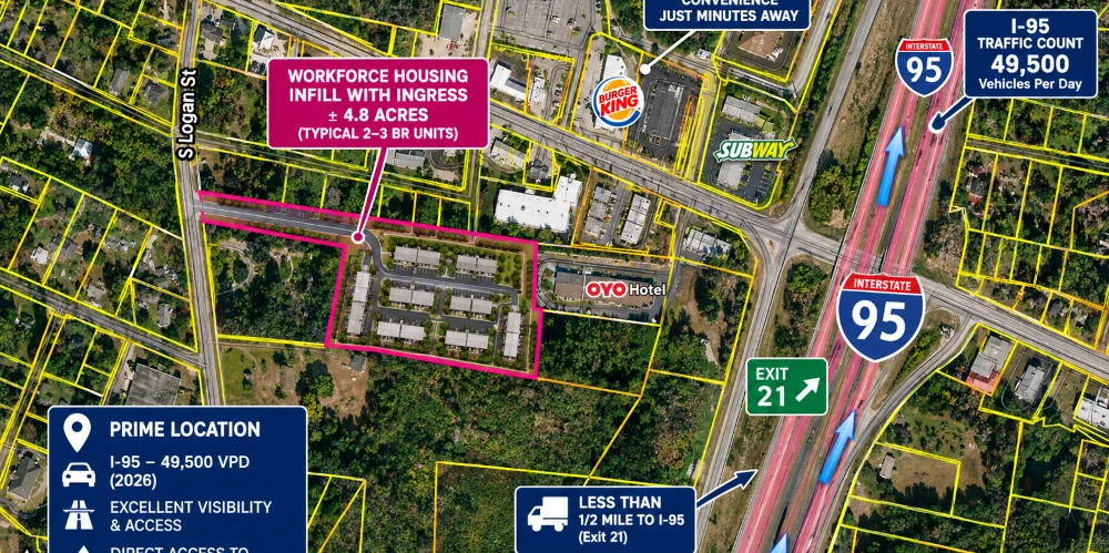 Multi-Phased 4.87 AC I-95 Corridor Centric - IOS - Intermodal - Multifamily - Medical - Development Site